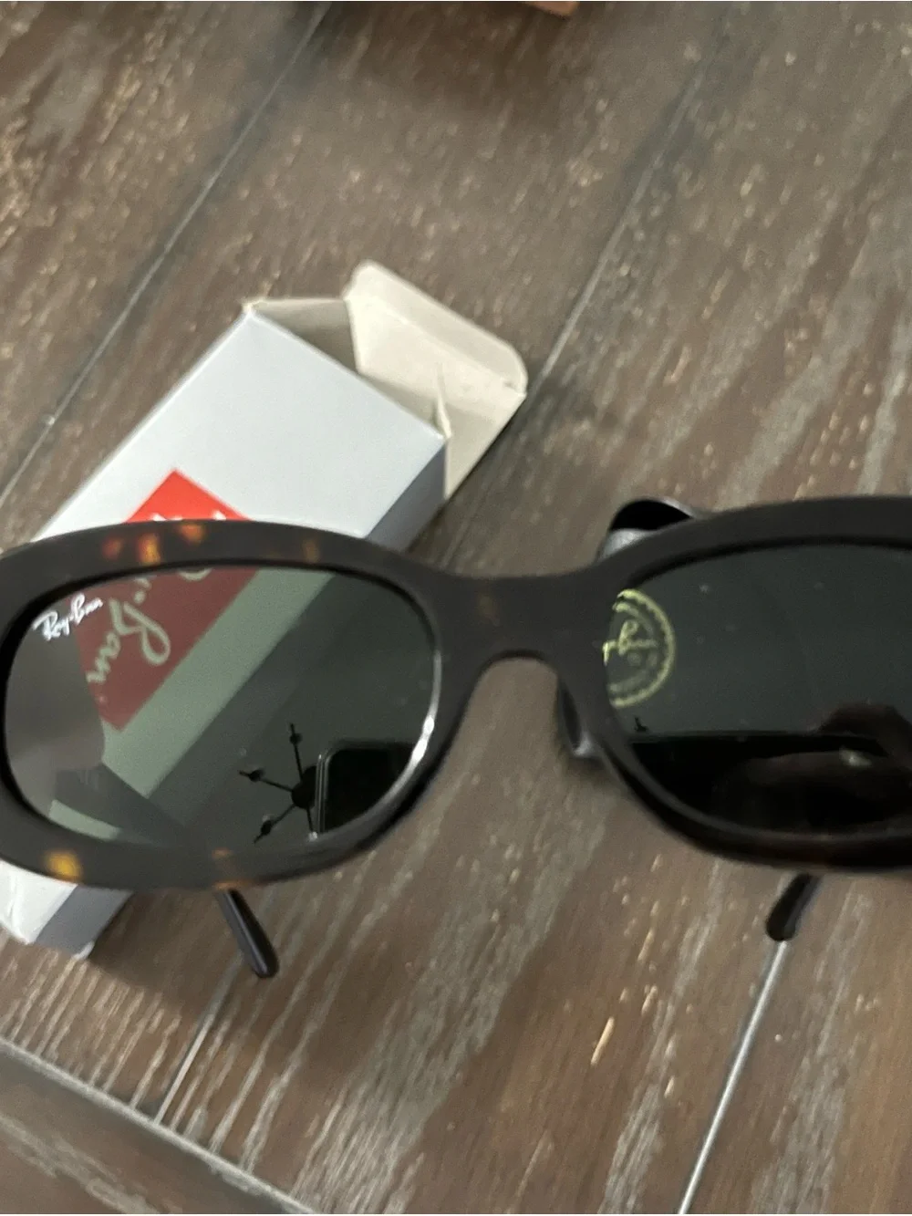 Ray-Ban Women’s Tortoiseshell Frame Sunglasses Havana Green Lenses RB2221
